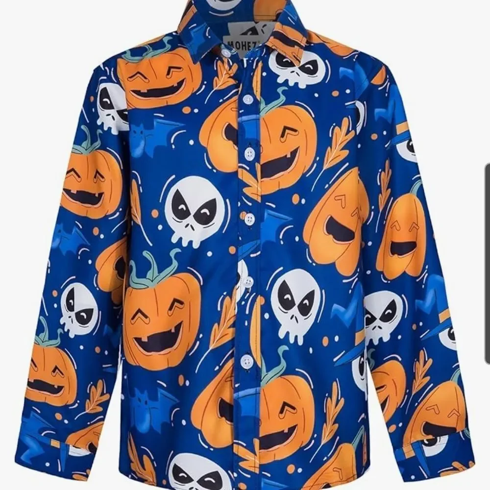 Kids Halloween Pumpkin and Ghost Costume Shirt - Picture 1 of 6
